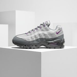 Sneakersy Nike Air Max 95 Big Bubble, męskie, szaro-fioletowe, siatka i zamsz, Max Air, lifestyle, IR1994-065